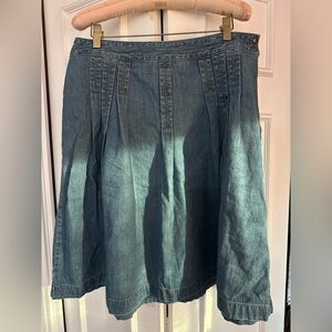 LOFT A-Line Denim Skirt in Blue